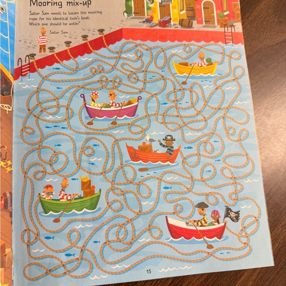 Usborne Pirate Maze Book - Blue and Red - Picture 2 of 4